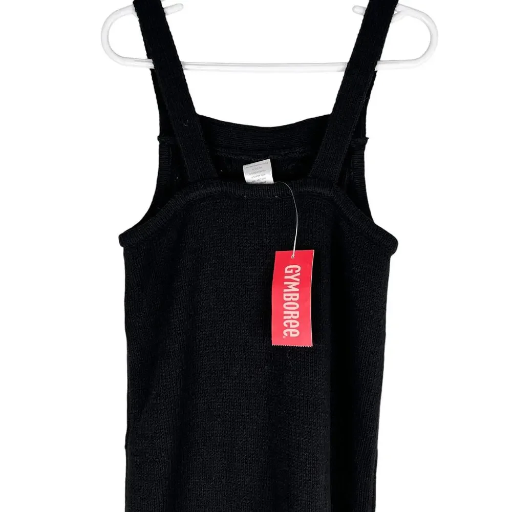 Gymboree Girls Cable Knit Sweater Dress Black 7 Sleeveless New